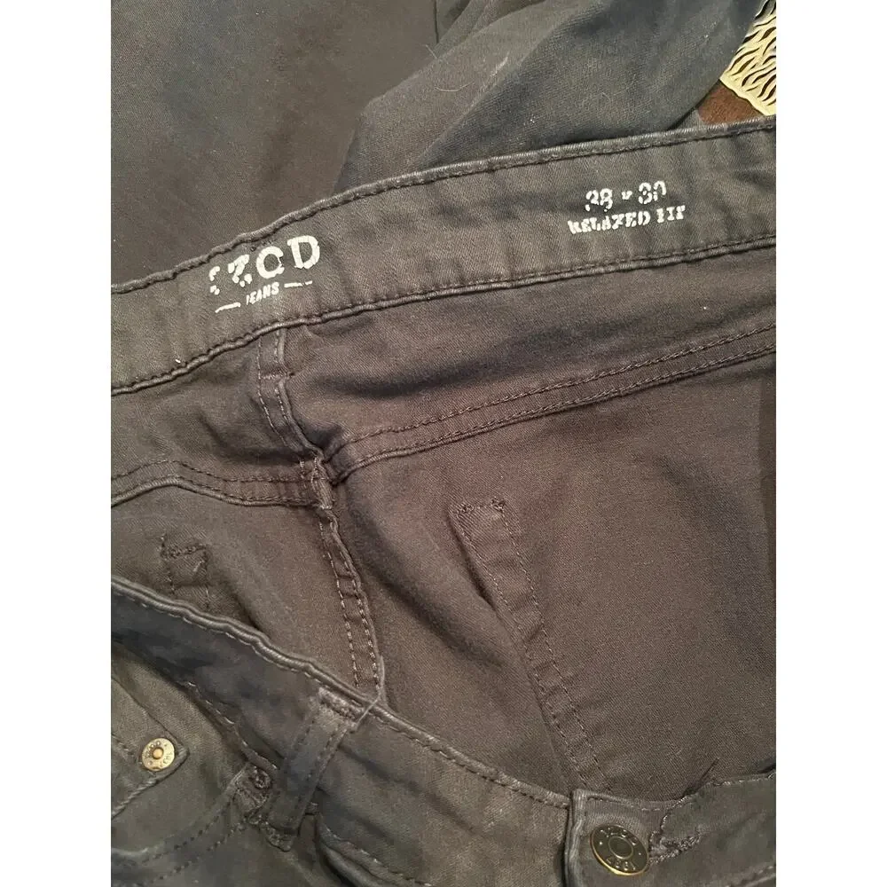 IZOD Men’s Canvas Pants Blue‎ Relaxed Fit Straight Leg Trousers 38x30 Casual